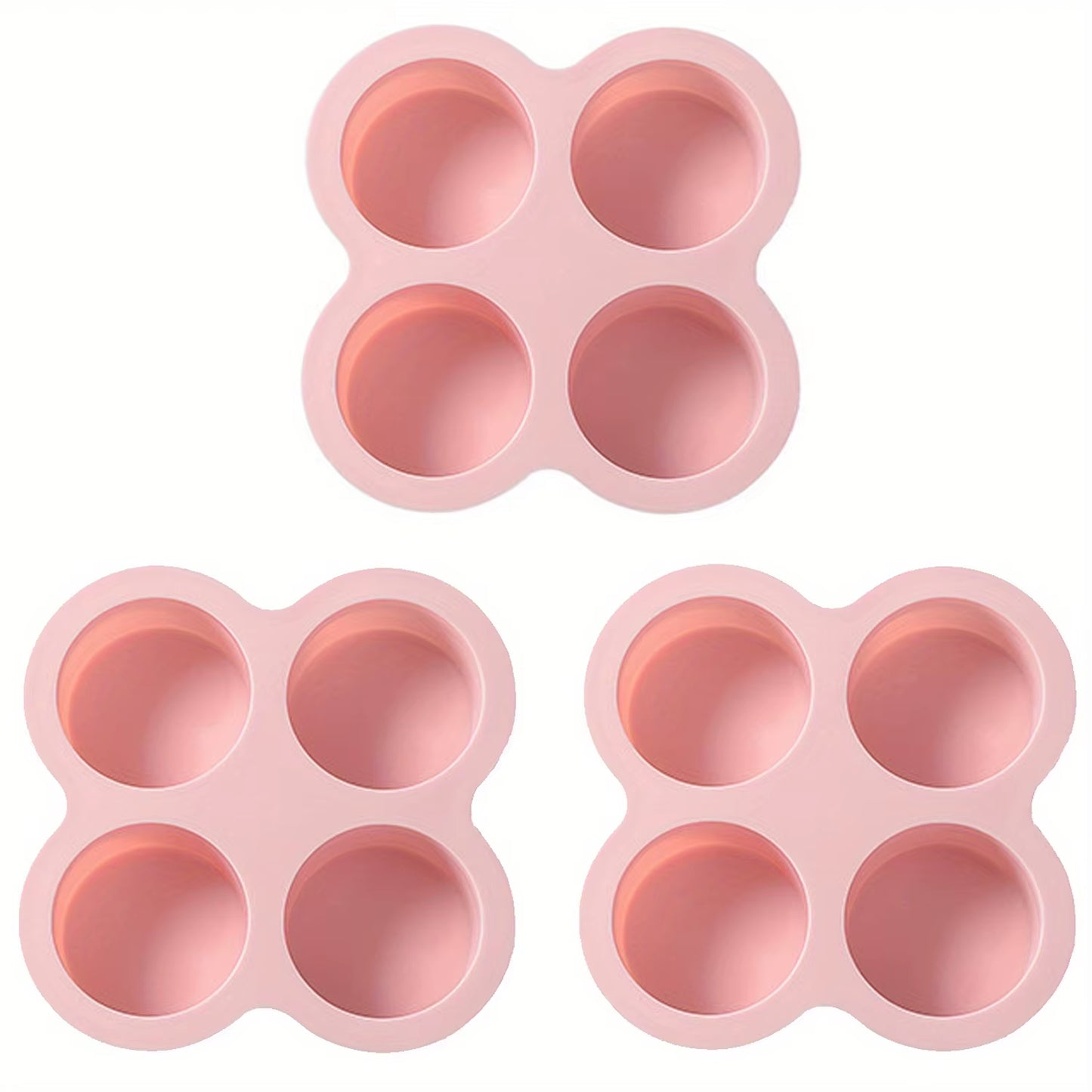 Air Fryer Egg Mold round Shape Eggs Mold 4 Cavity Non-Stick Silicone Air Fryer Egg Pan Egg Steamer Cooking Mold Fried Egg Tool