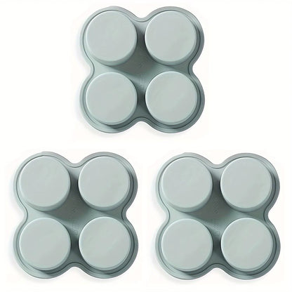 Air Fryer Egg Mold round Shape Eggs Mold 4 Cavity Non-Stick Silicone Air Fryer Egg Pan Egg Steamer Cooking Mold Fried Egg Tool